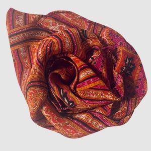 Vintage Susan Daniels Paisley Silk Scarf 17" Sq.